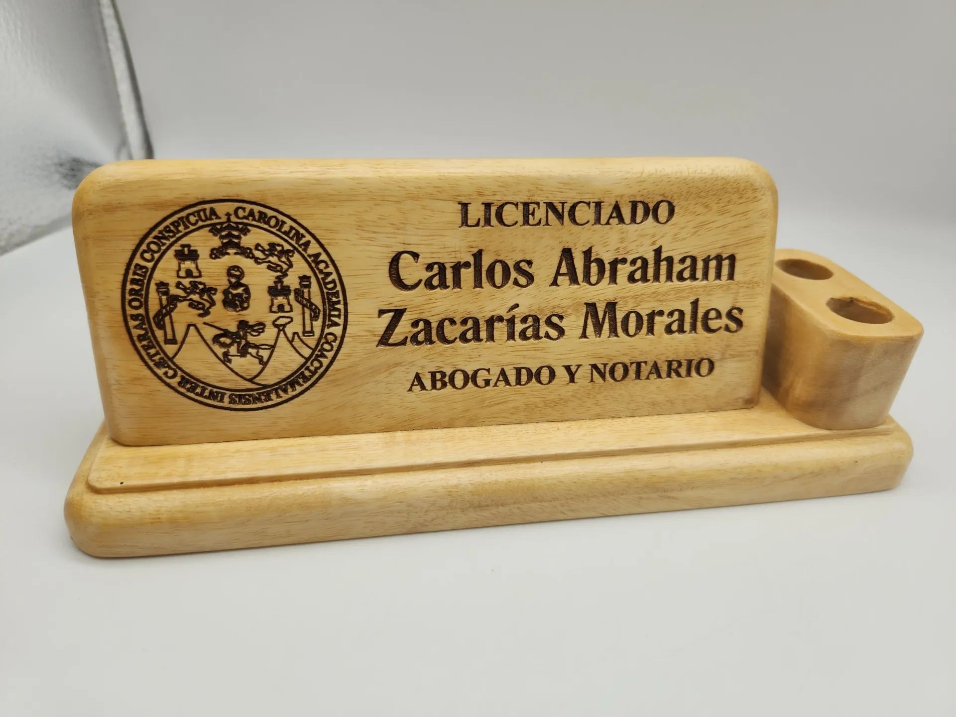 Portalapiceros de Escritorio de Madera Palo Blanco